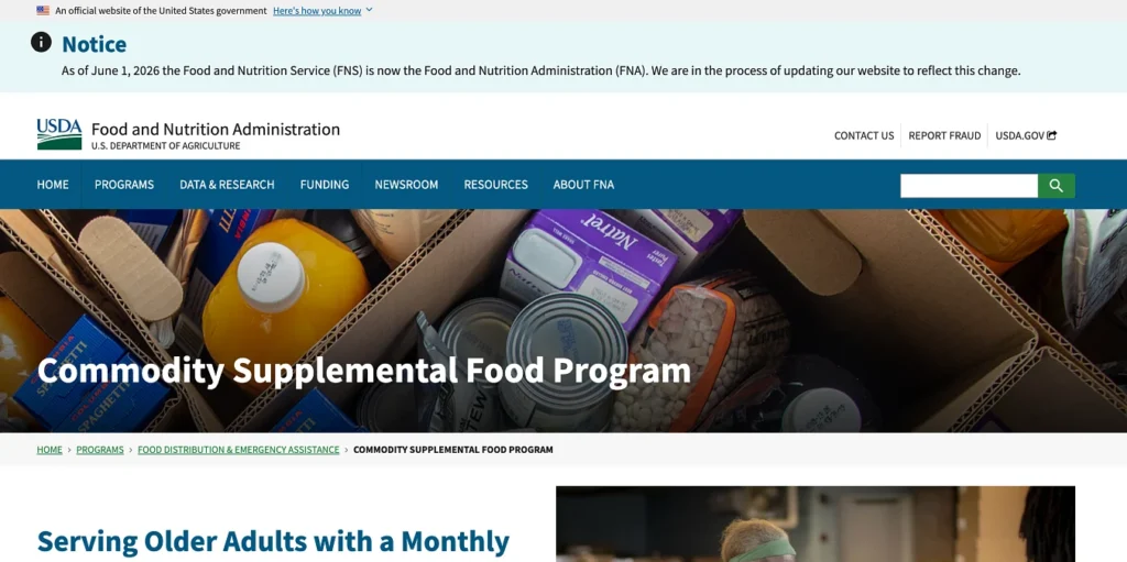 Supplemental Food Programs Can Provide Groceries to Eligible Seniors