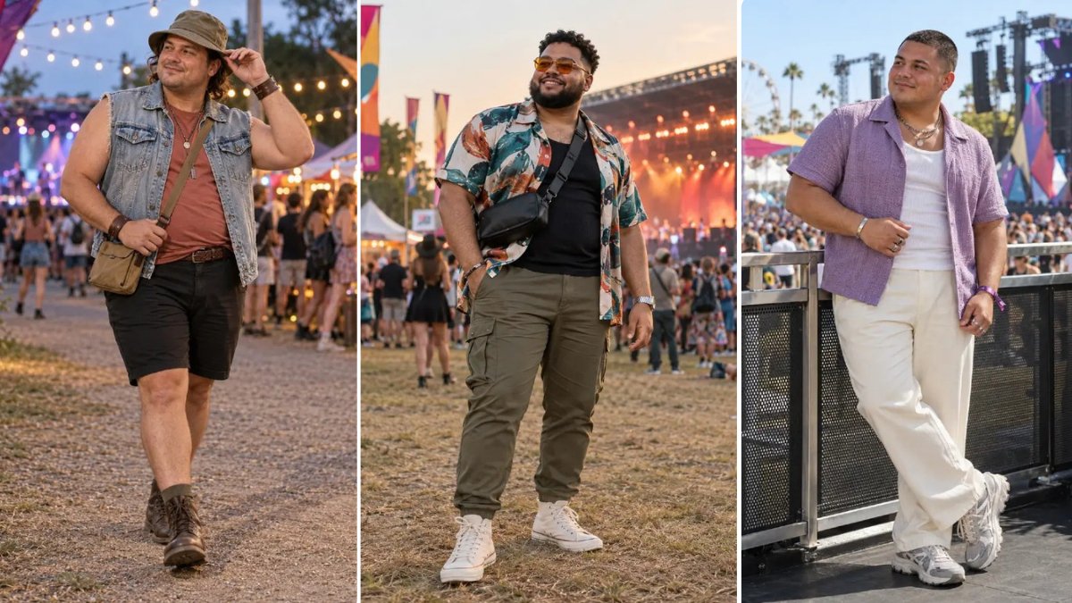 11 Music Festival Outfits for Plus Size Men That Handle Heat and Crowds