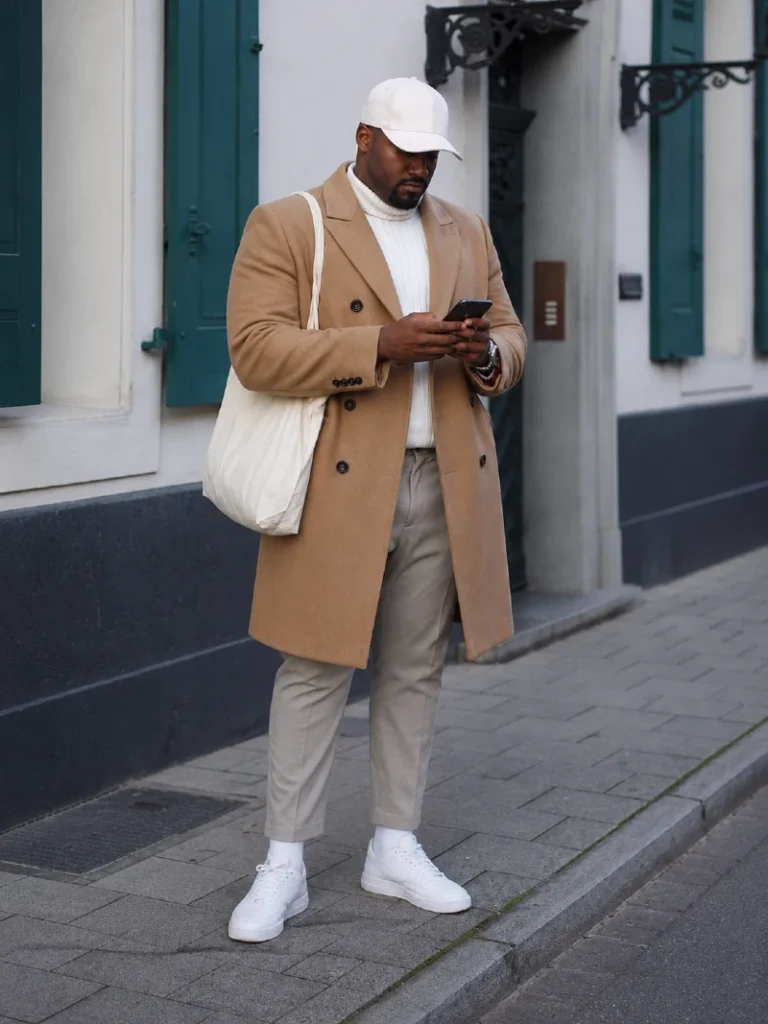 15. Camel Coat With Clean Cream Layers