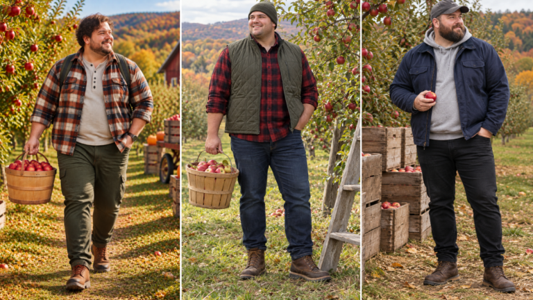 17 Apple Picking Outfits for Plus Size Men That Handle a Full Day Outside
