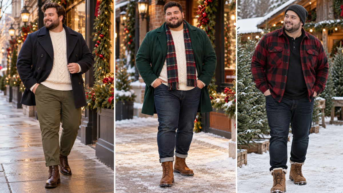17 Christmas Outfits for Plus Size Men That Finish With the Right Boots