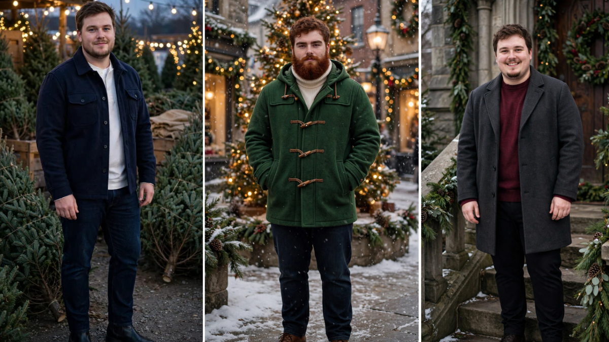 17 Cold Weather Christmas Outfits for Plus Size Men That Layer Without Bulk