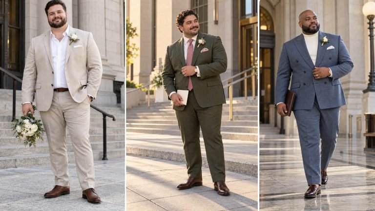17 Courthouse Wedding Outfits for Plus Size Men That Still Feel Like an Occasion