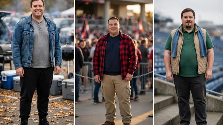 17 Game Day Outfits for Plus Size Men That Build Around the Jersey
