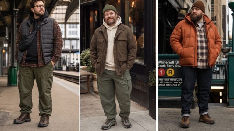 17 Gorpcore Outfits for Plus Size Men Built for the Outdoors and the City