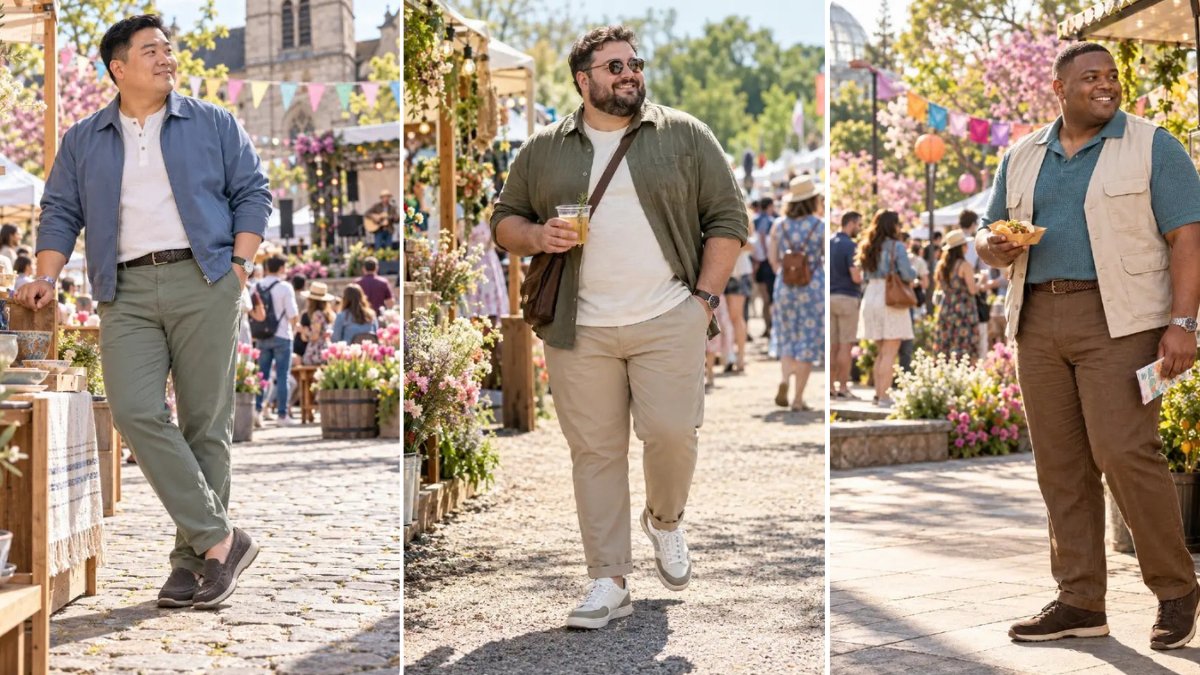 17 Spring Festival Outfits for Plus Size Men That Survive a Full Day Standing