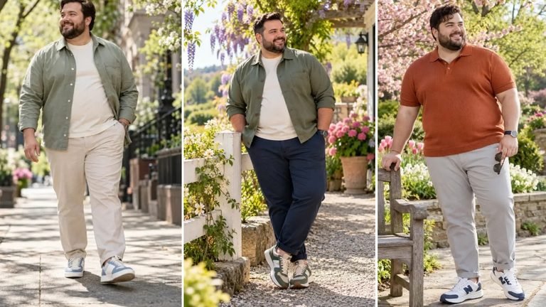 17 Spring Sneaker Outfits for Plus Size Men That Lighten the Whole Look
