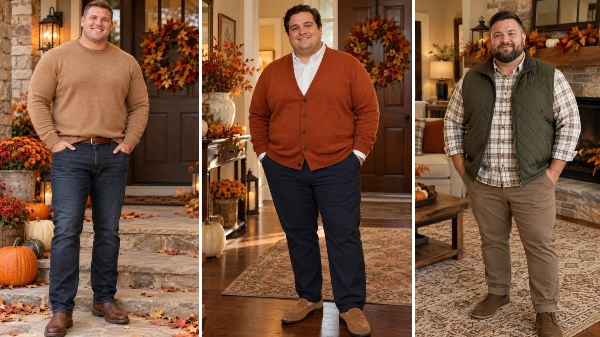 17 Thanksgiving Outfits for Plus Size Men That Hold Up in Every Frame