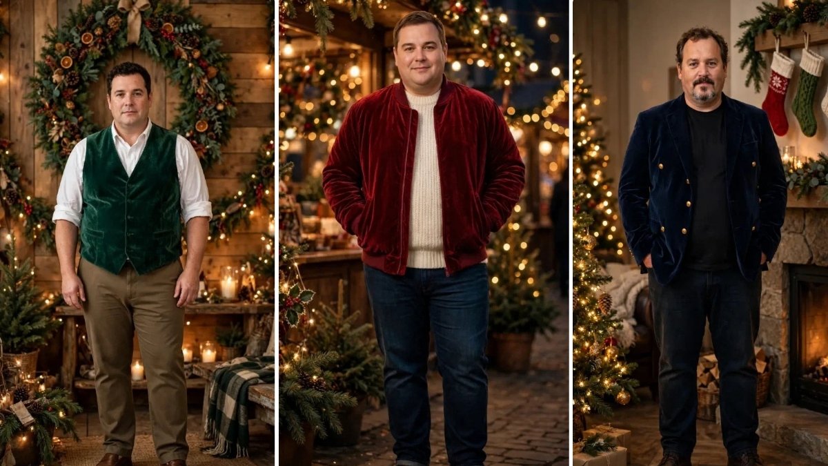 17 Velvet Christmas Outfits for Plus Size Men That Look Expensive