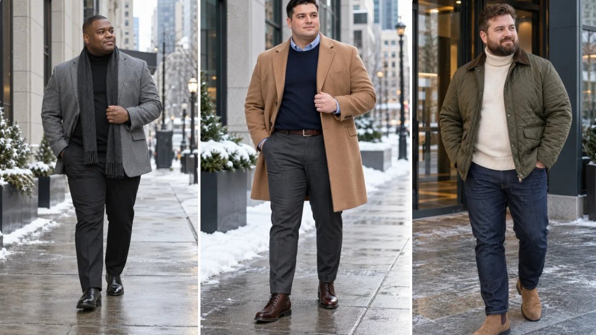 17 Winter Work Outfits for Plus Size Men That Handle the Commute and the Office