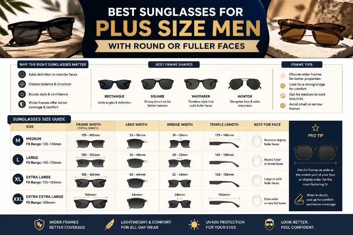 18 Best Sunglasses for Plus Size Men With Round or Fuller Faces