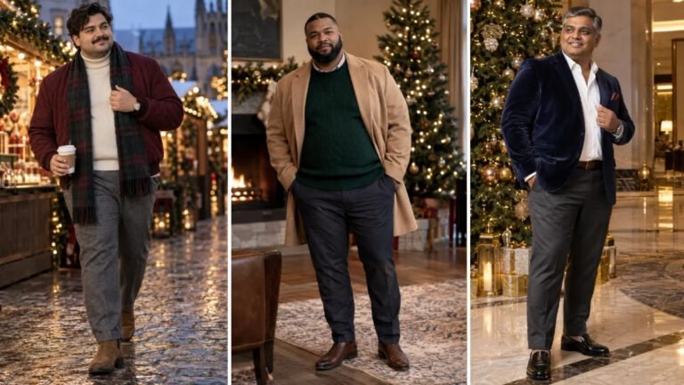 18 Christmas Outfits for Plus Size Men That Look Festive Without the Costume Energy