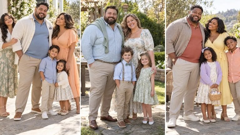 18 Easter Family Photo Outfits for Plus Size Men That Coordinate Without Matching
