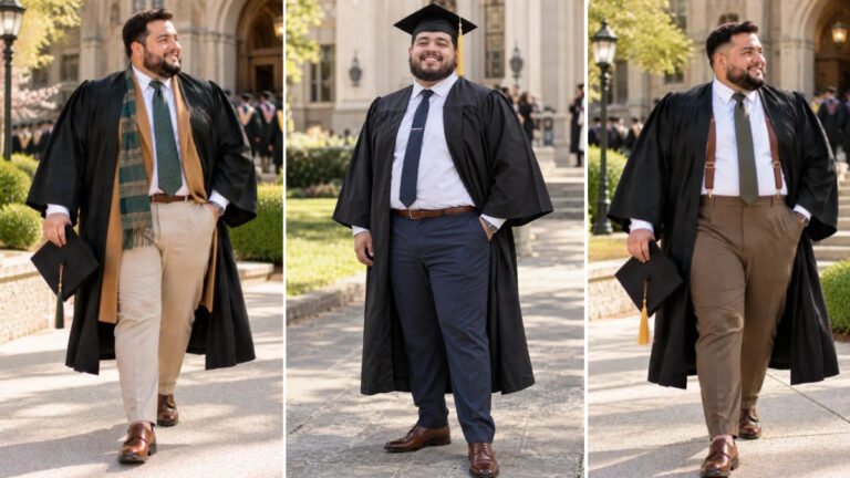 18 Graduation Photo Outfits for Plus Size Men That Work Under a Gown