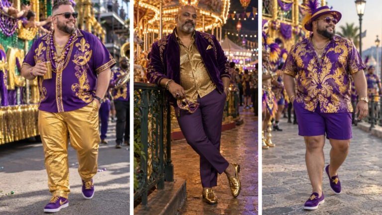 18 Purple and Gold Outfit Ideas for Plus Size Men During Carnival Season