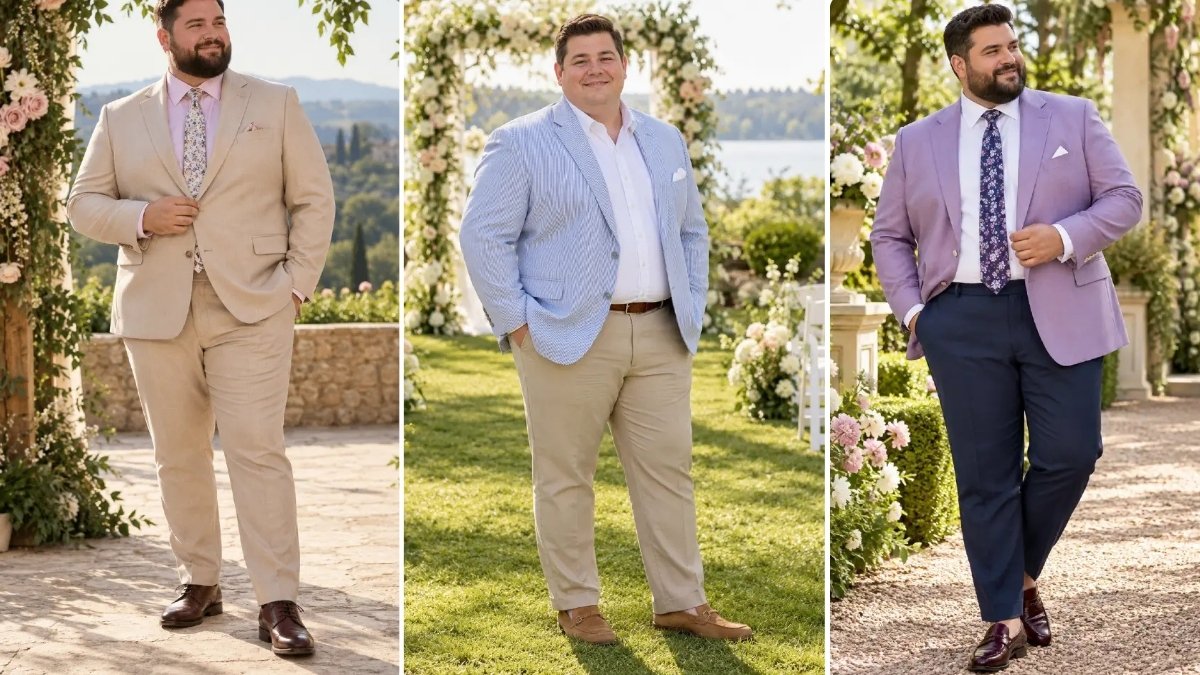 18 Spring Wedding Guest Outfits for Plus Size Men That Fit the Dress Code