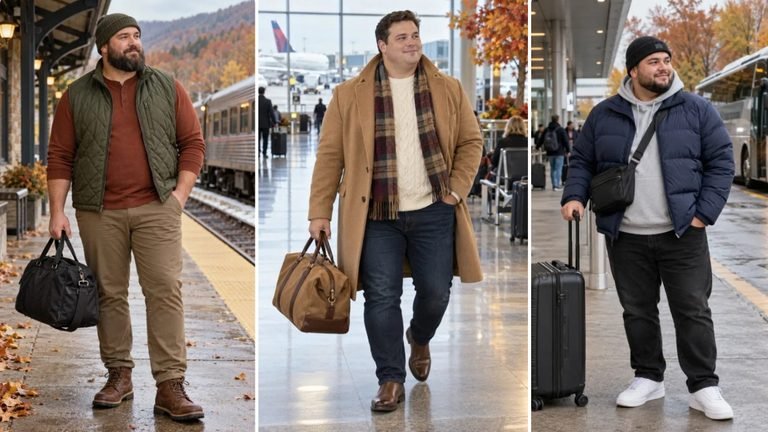 18 Thanksgiving Travel Outfits for Plus Size Men Facing a Long Drive or Flight