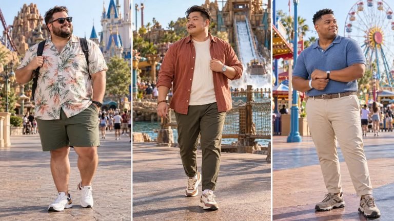 18 Theme Park Outfits for Plus Size Men Built for Walking and Ride Restraints