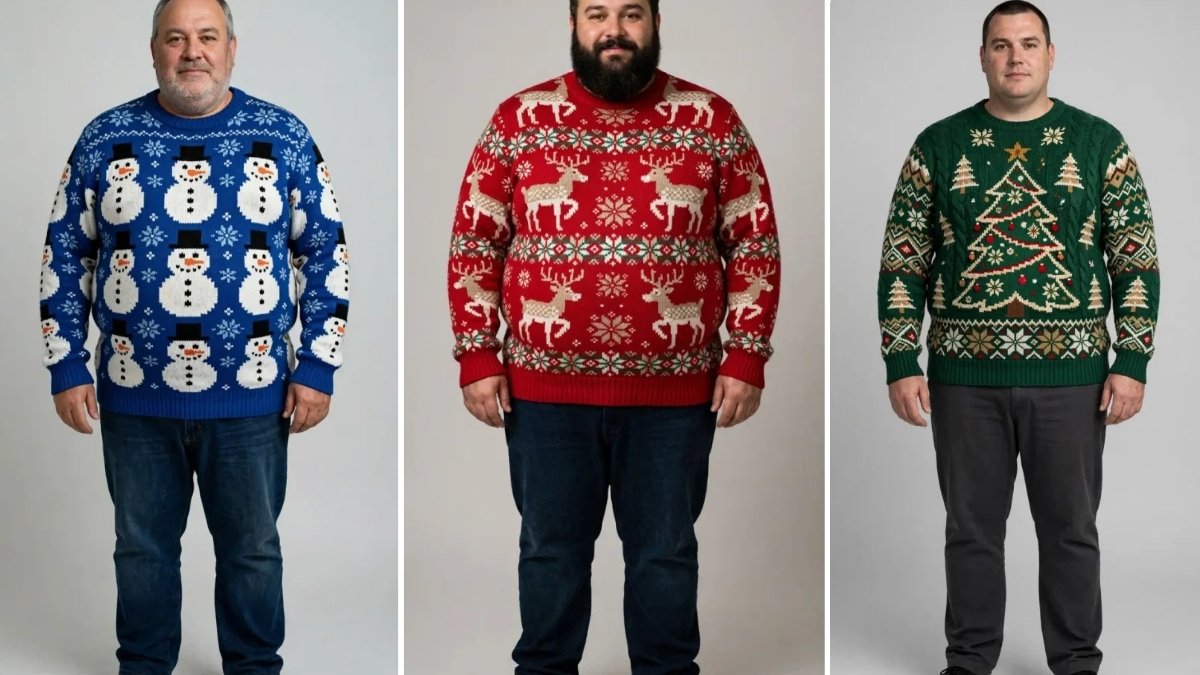 18 Ugly Christmas Sweater Ideas for Plus Size Men That Win the Contest
