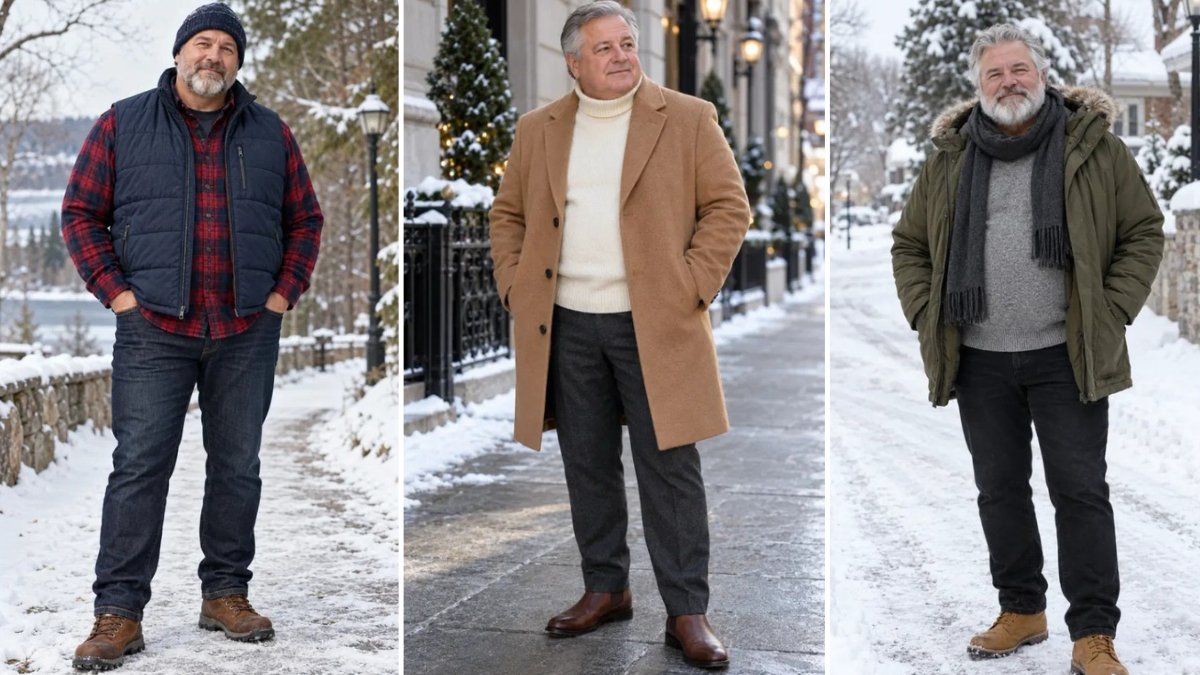 18 Winter Outfits for Plus Size Men Over 50 That Look Sharp Not Sleepy