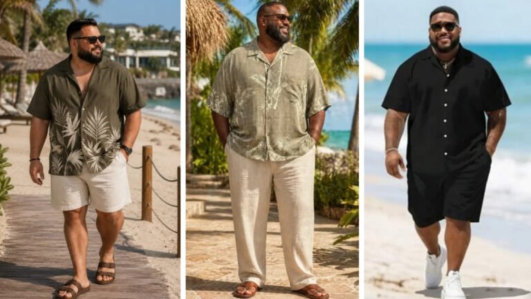 18 Beach Day Outfits for Plus Size Men Beyond Swim Trunks and a Towel