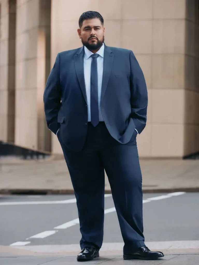 2. Navy Suit With Tonal Tie