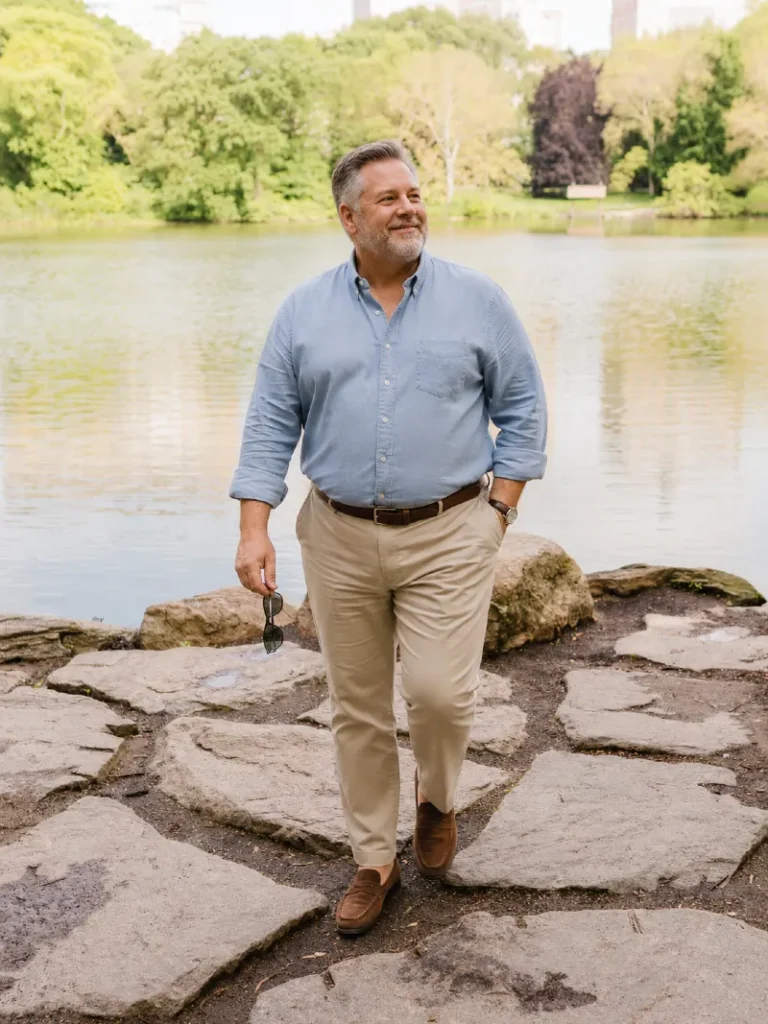 20. Light Blue Button-Down With Khaki Chinos