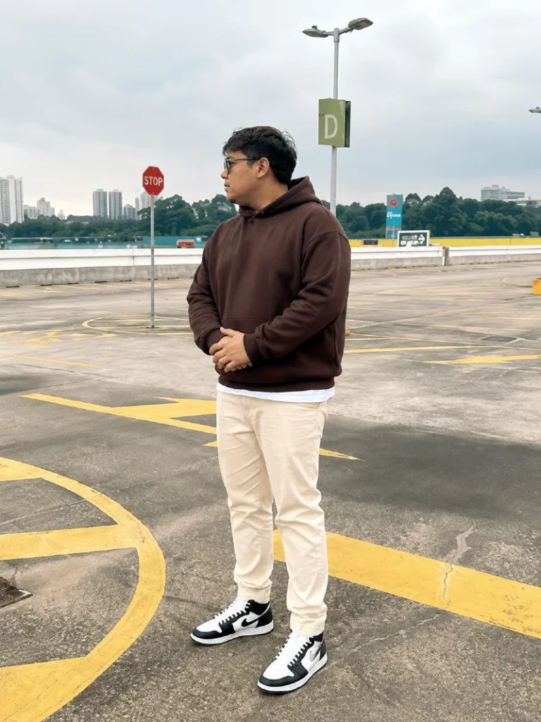 21. Chocolate Brown Hoodie With Cream Pants