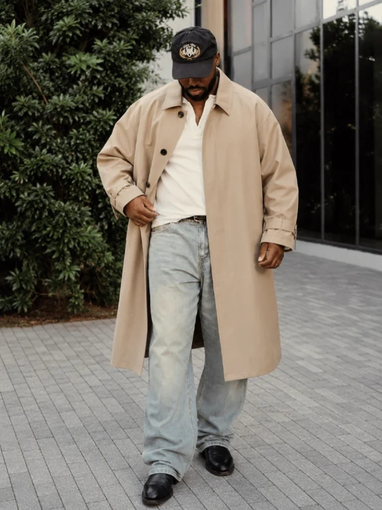 7. Relaxed Trench With Loose Denim