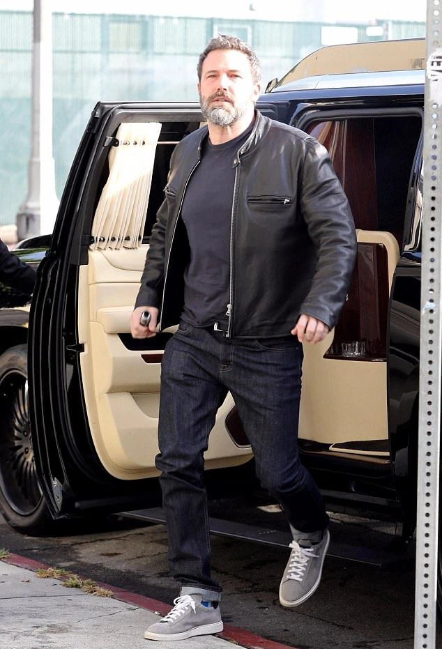 7. Simple Leather Jacket With Black Tee and Dark Denim