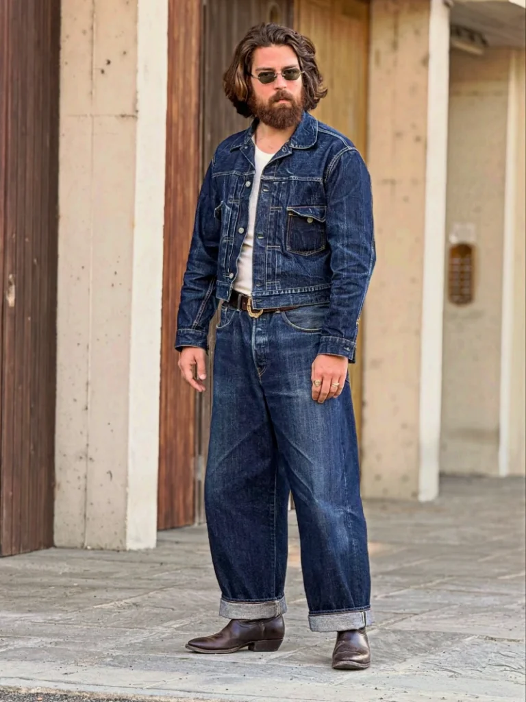 8. Dark Denim Set With White Tee and Western Boots