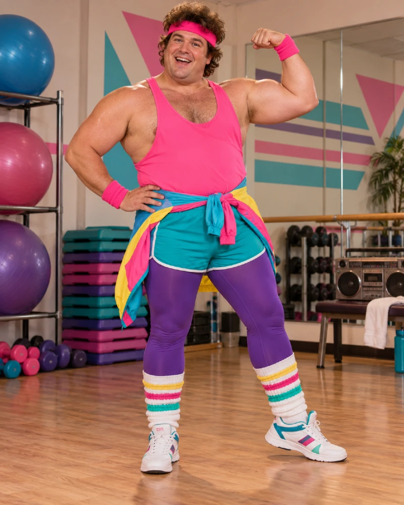 80s Aerobics Instructor Costume for Plus Size Men