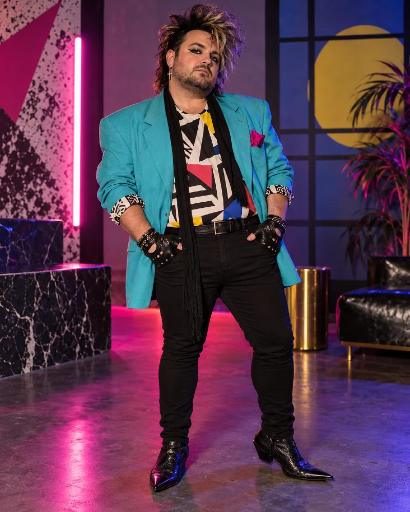 80s New Wave Rocker Costume for Plus Size Men