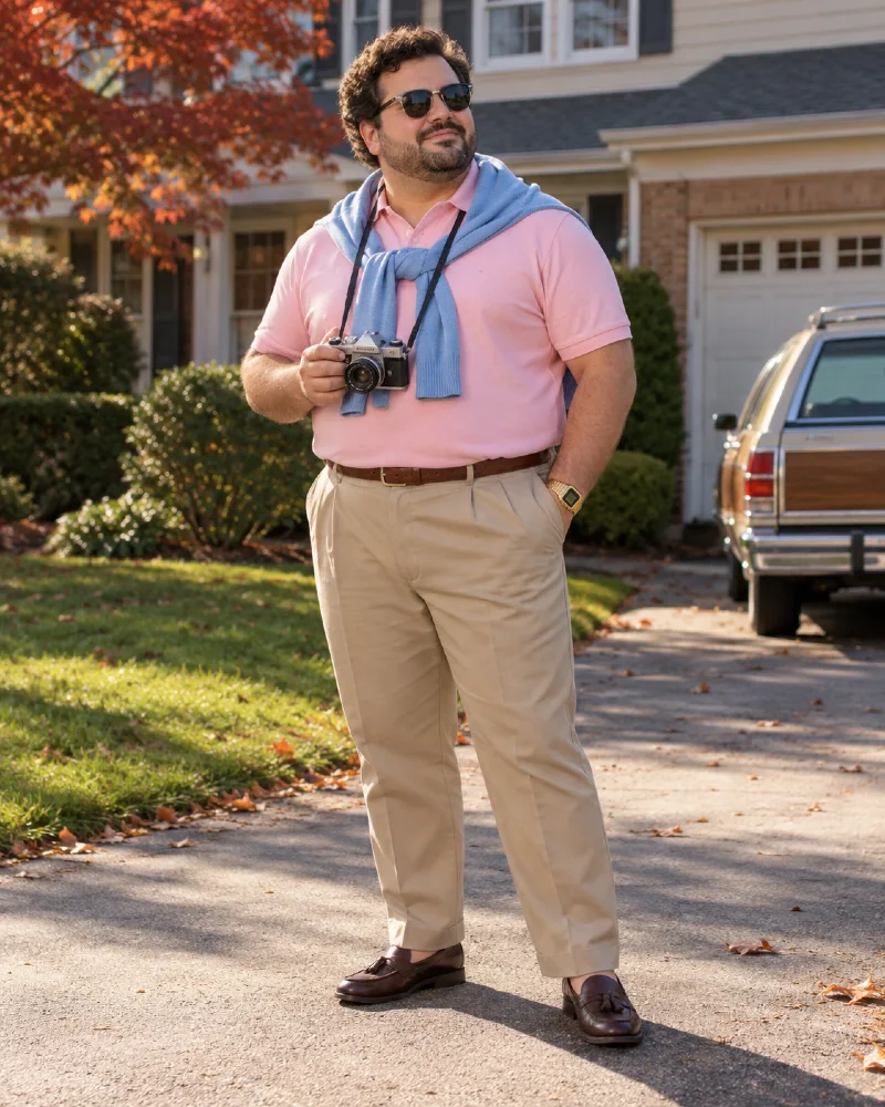 80s Preppy Suburban Dad Costume for Plus Size Men