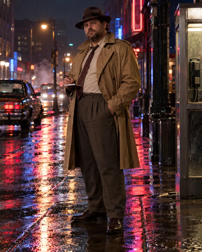 80s Private Detective Costume for Plus Size Men