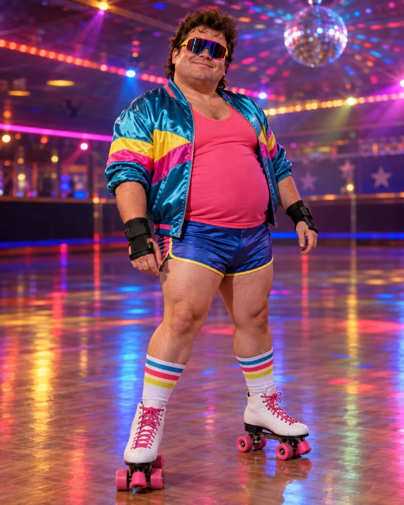 80s Roller Rink Party Costume for Plus Size Men
