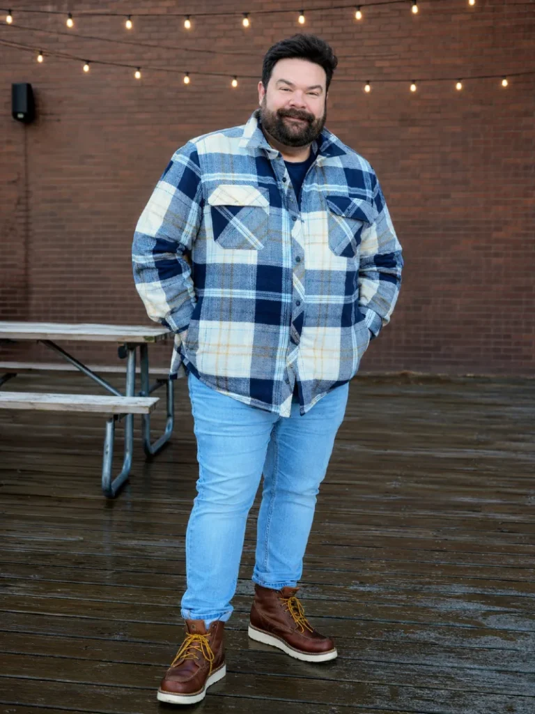 9. Oversized Plaid Flannel, Light Jeans, and Moc Toe Work Boots