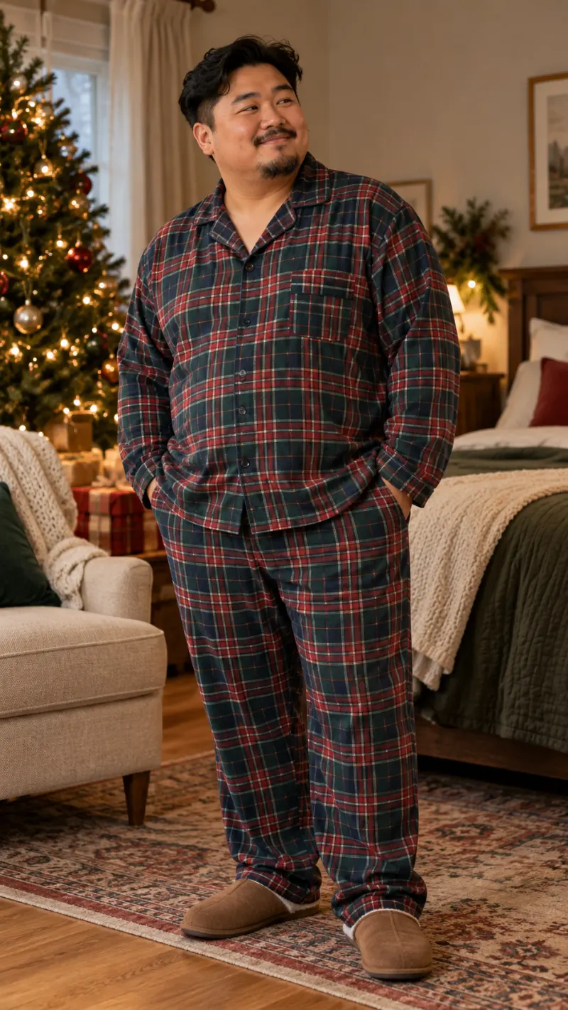 A Roomy Plaid Pajama Set for Easy Holiday Comfort