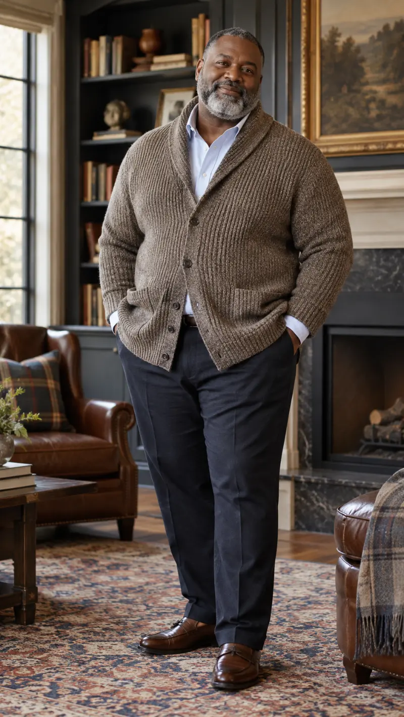A Shawl-Collar Cardigan That Dresses Up Without Feeling Stiff