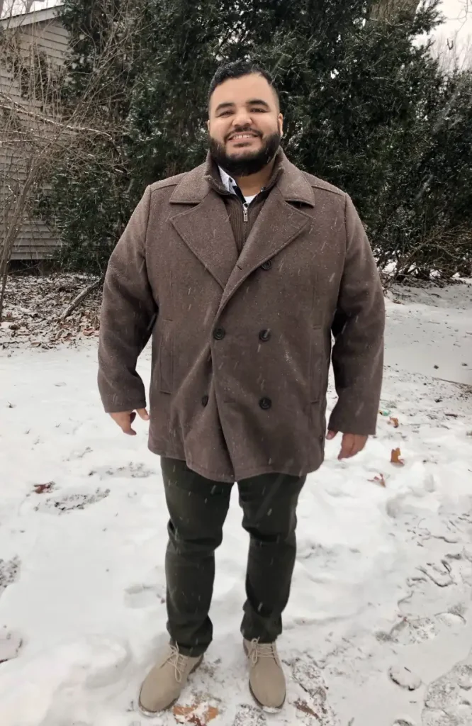 A Tailored Brown Peacoat for Winter