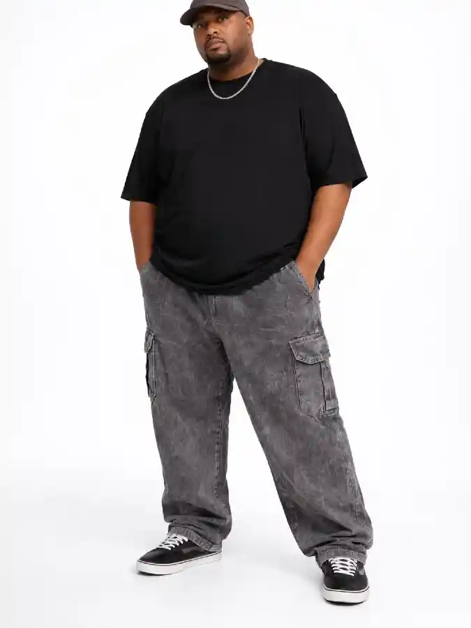 Acid-Wash Cargo Pants