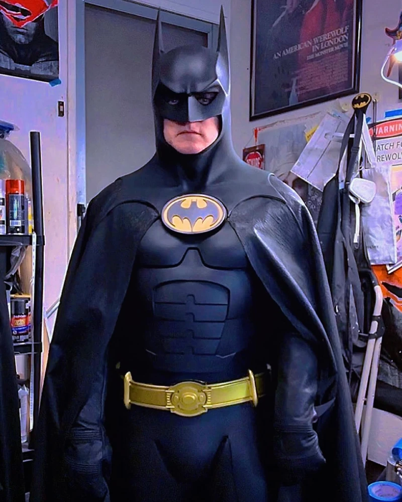 Black Bat-Themed Superhero Bodysuit