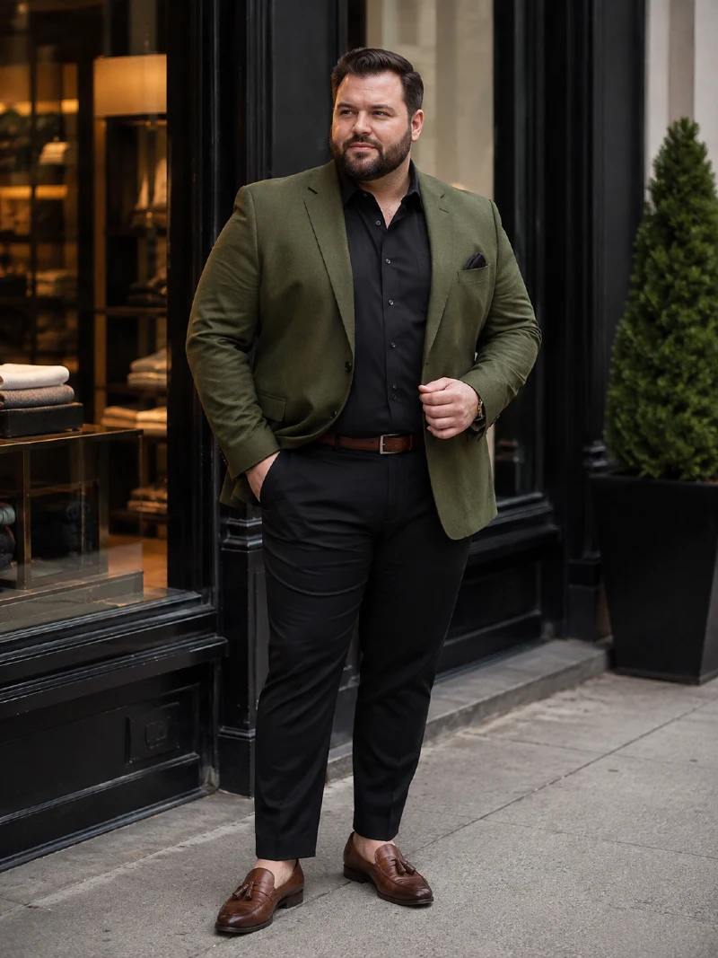 Black Button-Down Shirt, and Black Dress Pants