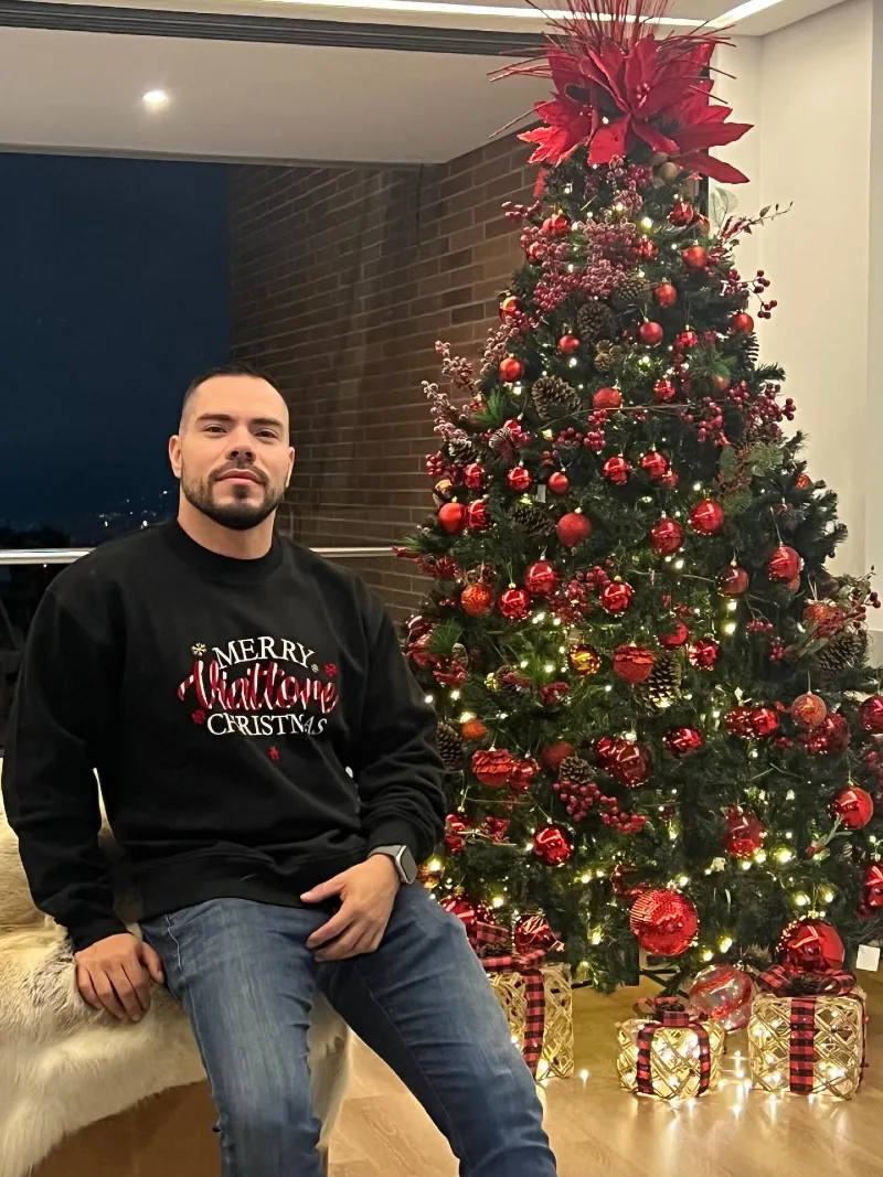 Black Graphic Christmas Sweatshirt