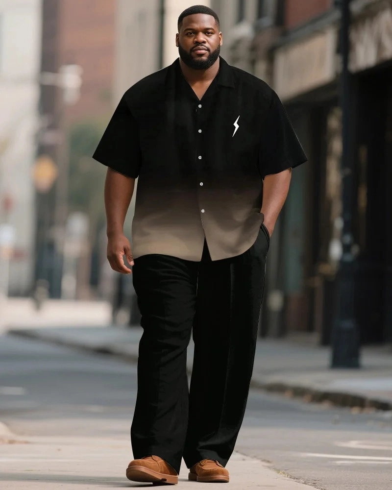 Black Ombre Shirt With Relaxed Trousers