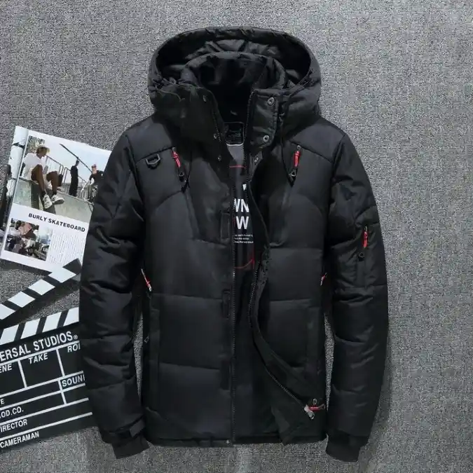 Black Padded Technical Parka
