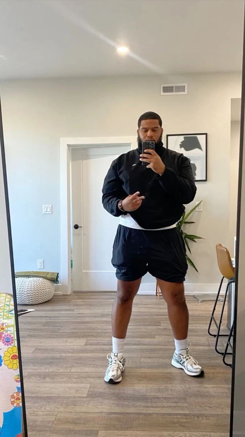 Black Pullover & Athletic Shorts