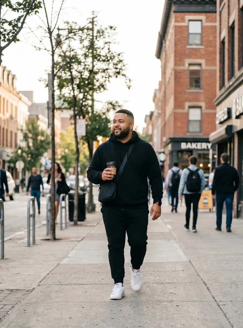 Black Pullover Hoodie and Joggers
