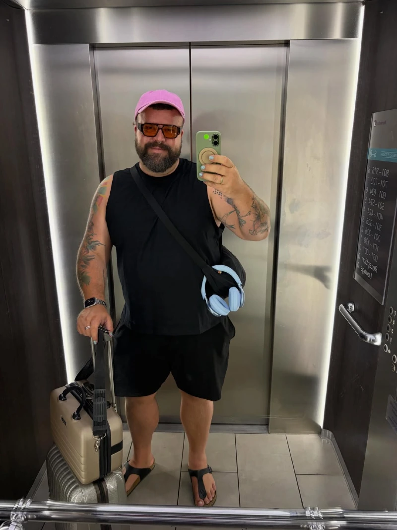 Black Sleeveless Tank Top and Black Shorts