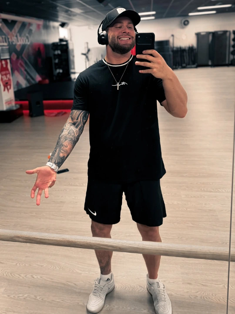 Black T-Shirt and Black Shorts